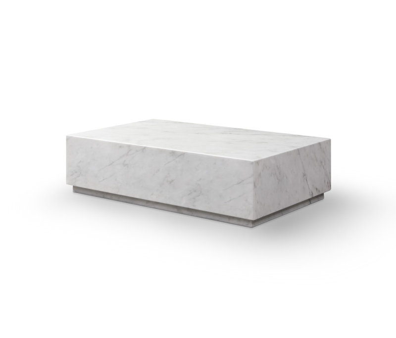 Table basse 55 po en marbre véritable blanc