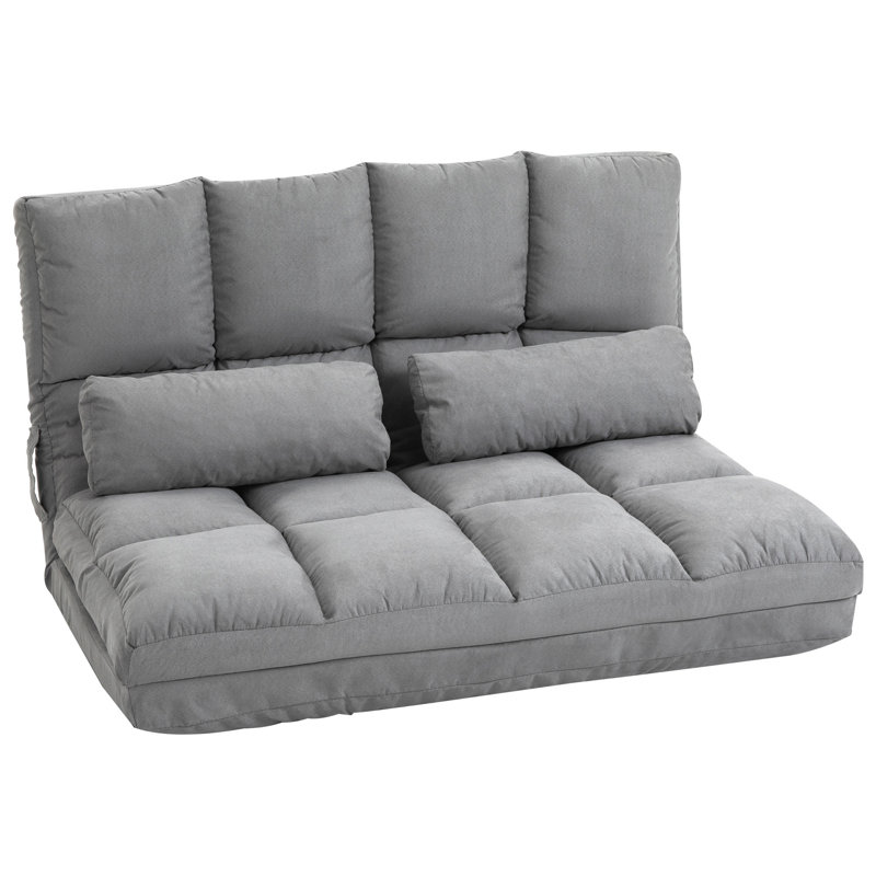 Convertible Floor Sofa Chair, 23.5" H x 40.3" W x 28.8" D, Light Gray Polyester