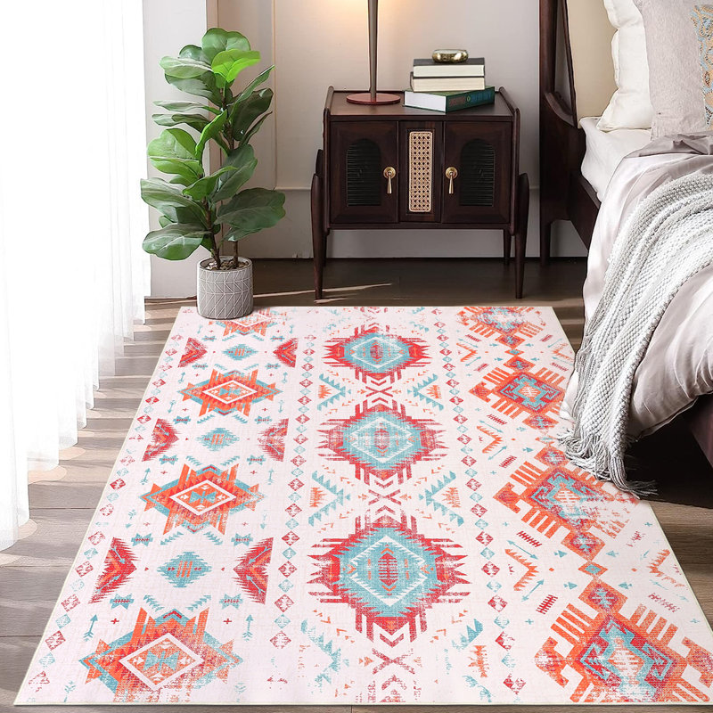 Kyarra Washable Oriental Indoor Rug, Rectangle 4' x 6'
