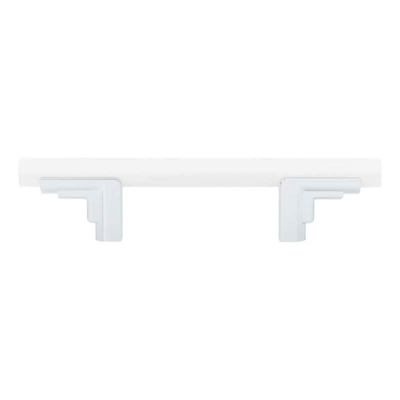 Poignée d'armoire 3 tons Anberlin 3 ", Chrome poli / blanc mat