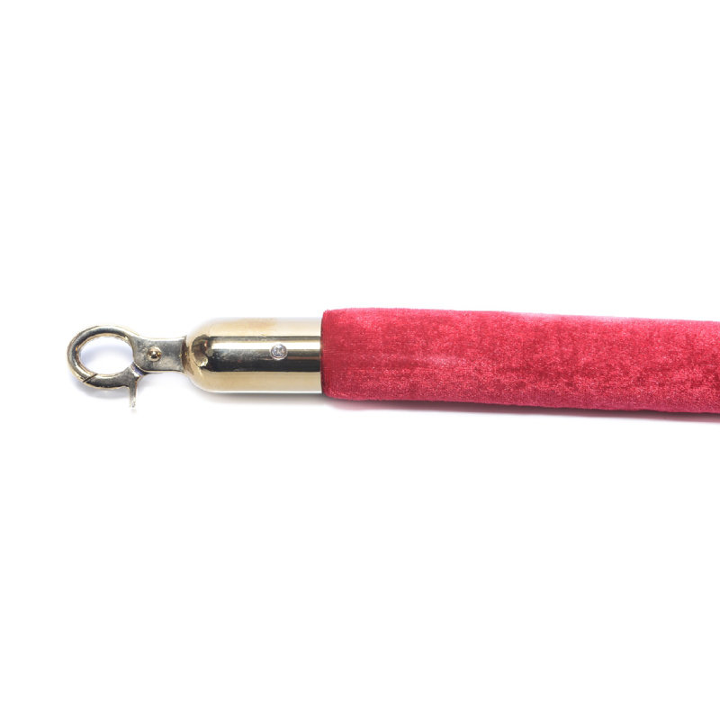 Poteau de contrôle pour foules de luxe (2 plateaux coniques / base plate + corde de 6 pi), Or / rouge