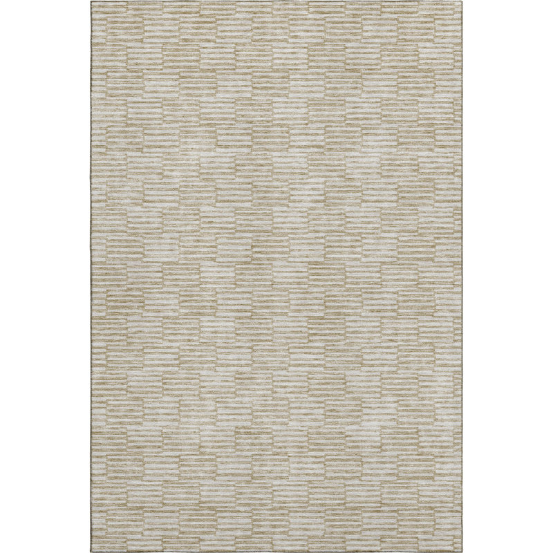 Premium Machine Washable Prisco Beige Rug, Rectangle 10' x 14'