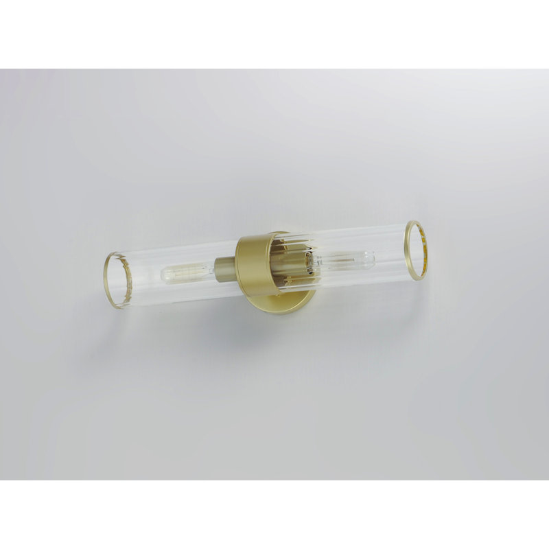 Blaugh Steel Semi Flush Mounted Sconce, Satin Brass