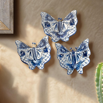 Talavera Wall Butterfly Set Of 3