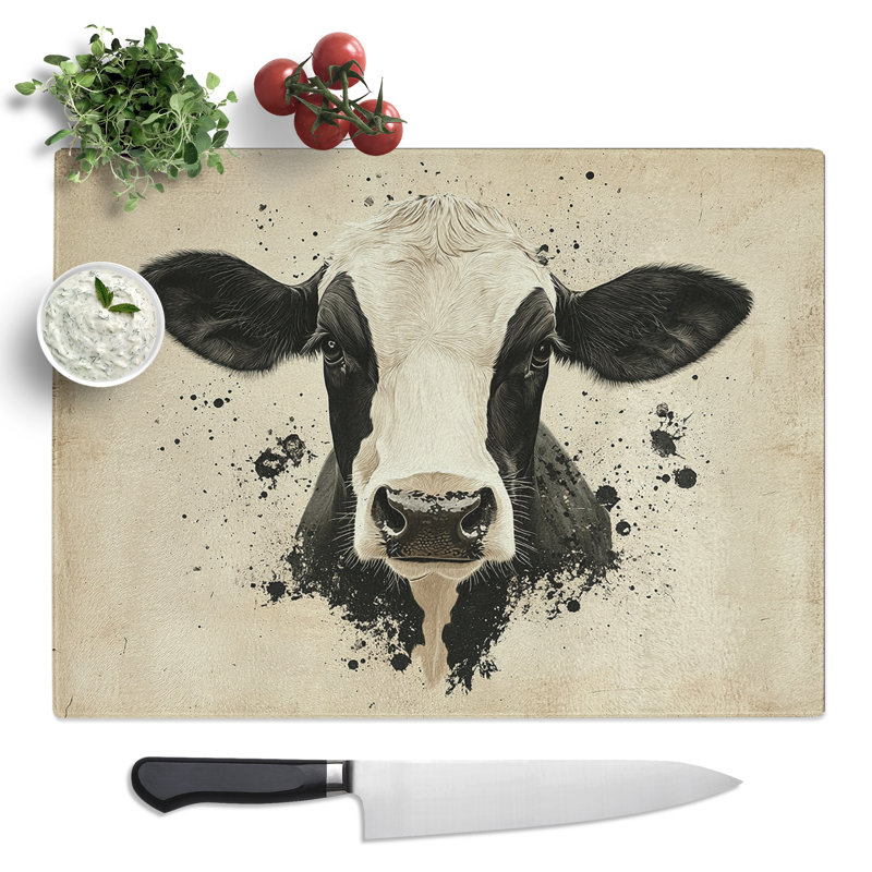 Cow Vol.2  Glass Chopping Board
