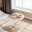 Table basse ronde moderne en acrylique avec design en lucite transparent, support robuste à trois pieds pour le salon, la chambre à coucher ou le bureau