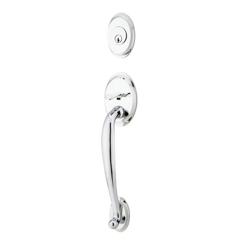 Ensemble d'entretoise modulaire Emtek Saratoga, Chrome poli, Poignée en forme de melon, Réversible