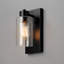 Applique murale d'extérieur 1 lumière, bronze foncé, abat-jour en verre bullé transparent