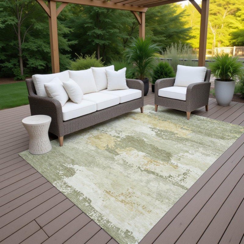 Machine Washable Indoor/Outdoor Karr ACN2372 Abstract Rug, Rectangle 8' x 10'