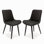 Ensemble de 4 chaises de salle à manger modernes en similicuir avec coussins épais et pieds en métal, chaises d'appoint en faux cuir sans accoudoirs pour la cuisine et la salle à manger