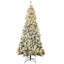 Décoration de Noël d'arbre de Noël artificielle haute 7,5 pi avec 1188 branches floquées par la neige, 500 lumières DEL blanc chaud, ouverture automatique