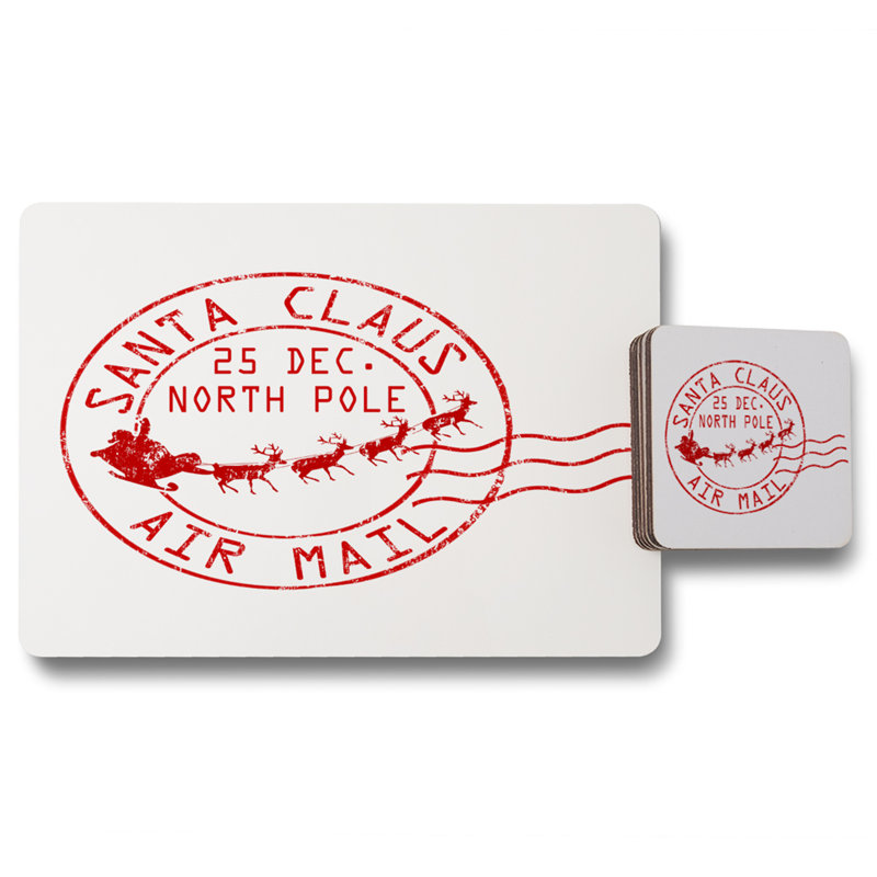 Early Wood, Polyester Coated Hardwood, Polyester No Pattern Rectangle Placemat, Coaster