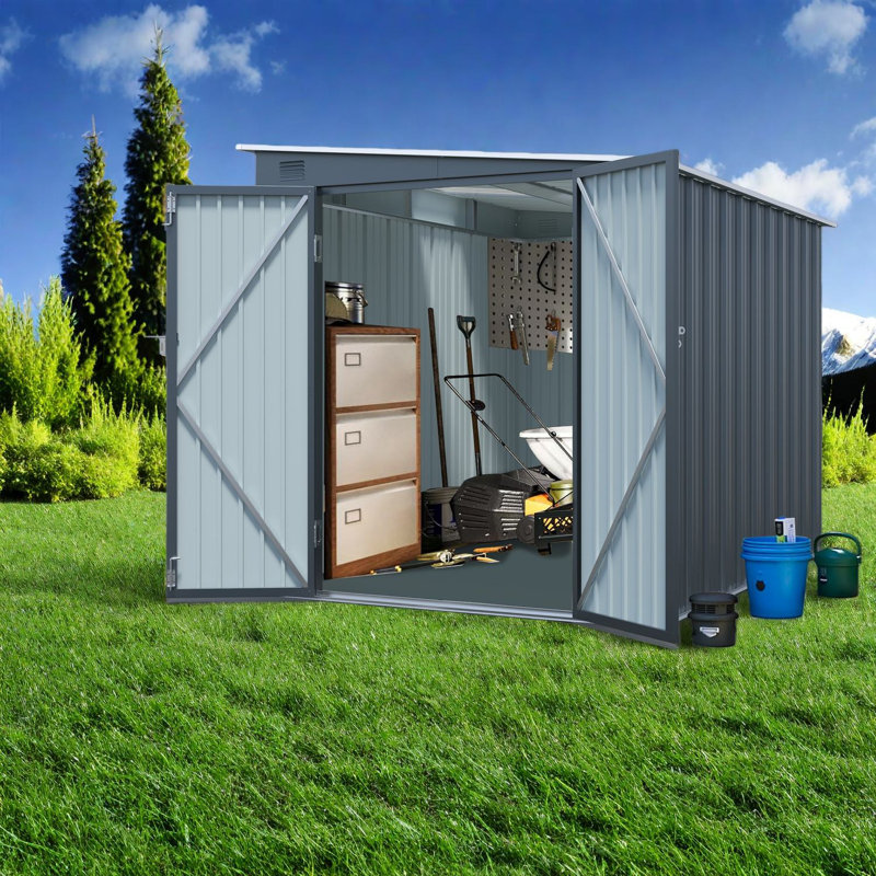 Remises en acier peu encombrantes, conception verrouillable moderne pour le rangement de patio