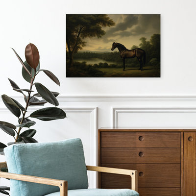 «Noble Horse Landscape Classic Peaceful Serene Horse Forest Landscape», reproduction d'art mural
