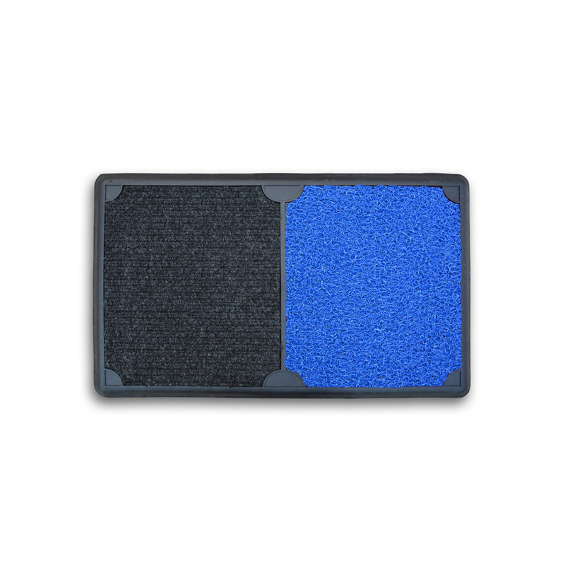 McAllen Non-Slip Outdoor Doormat, Blue/Black