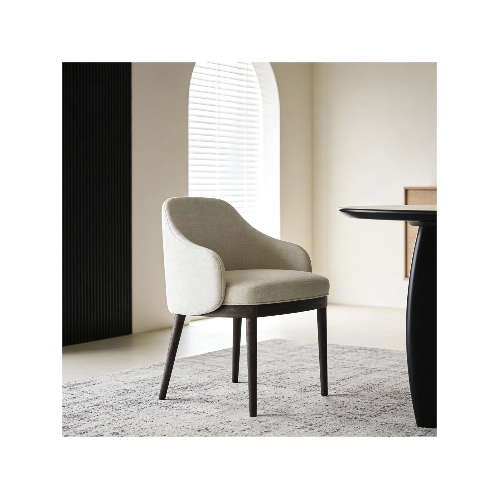 Alden Upholstered Dining Chair, Walnut
