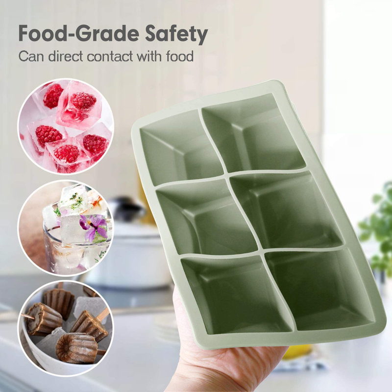 Silicone Ice Cube Trays 3 Pack - Large Size Silicone Ice Cube Moulds With Leak Proof Removable Lid Square Ice Cube Tray And BPA Free For Cocktail,Whiskey, Stackable Flexible Ice