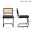 Crumley 47.8cm H Dining Chair with Natural Rattan Backrest, Upholstered Seat and Steel Frame-1429687642
