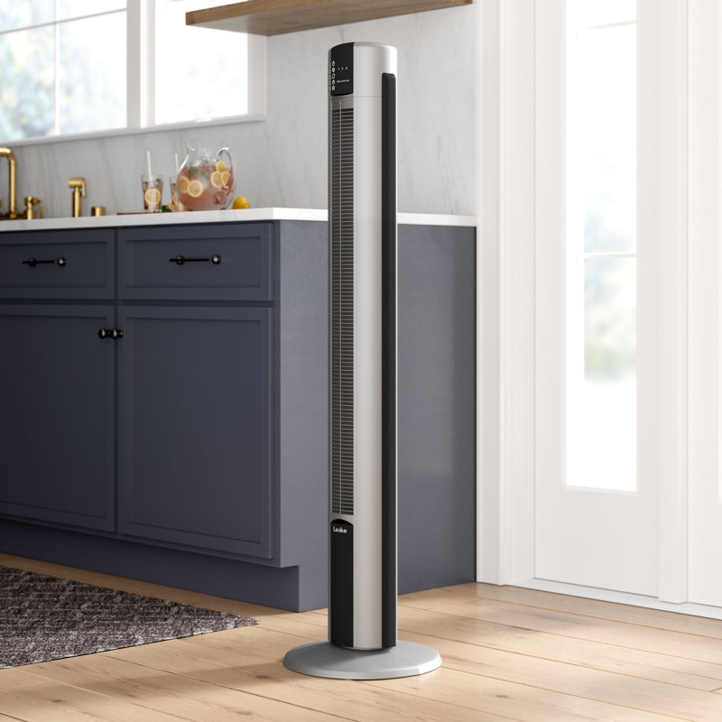 48 Tower Fan with Remote Control, 47.5" H x 12.5" W x 12.5" D, Grey