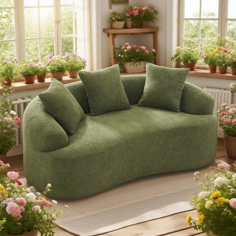 Canapé éponge à compression pleine grandeur Boneless, canapé compact sans assemblage pour petits espaces et appartements, capacité de 300 lb
