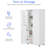 White Bathroom Floor Cabinet With 4 Doors, Adjustable Shelves, Made Of For A Long Time Use Storage Waterproof Long-Term