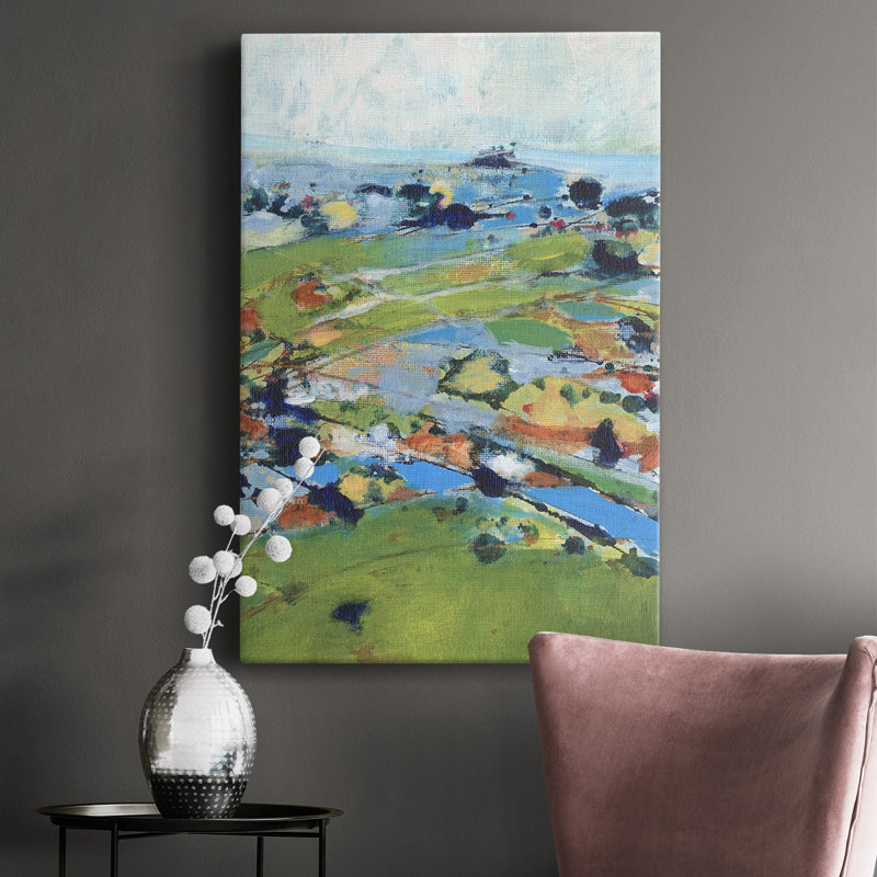 - Peinture sur toile tendue, H 18 po x l 12 po x P 1 po