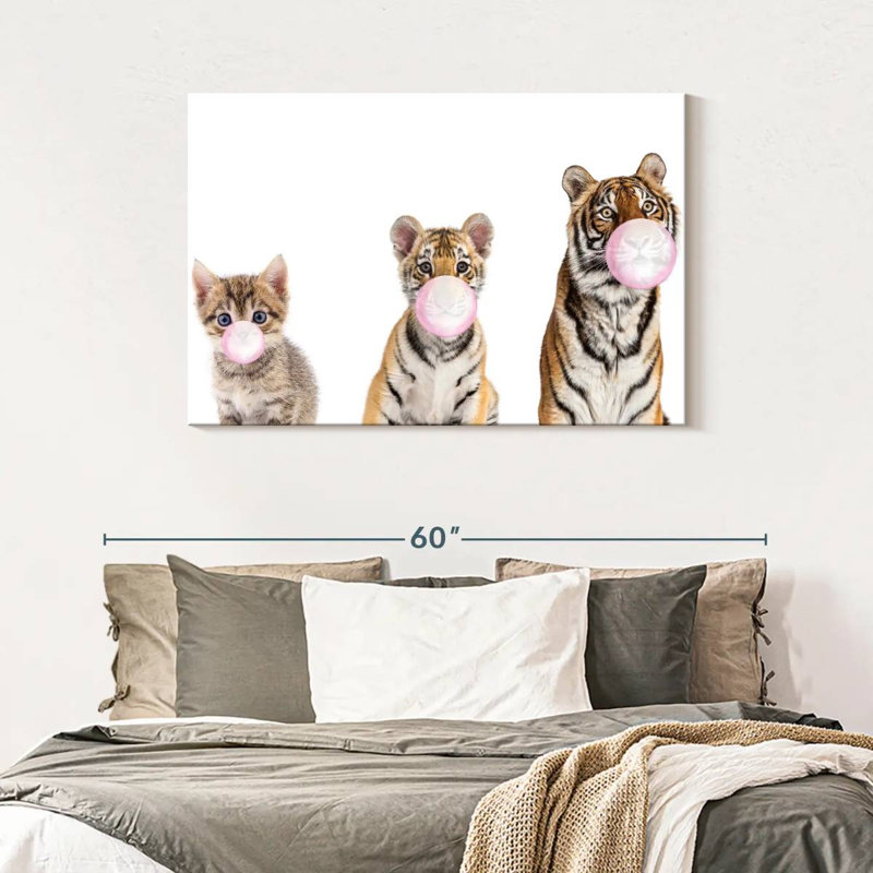 Bubble Gum Tigers sur toile, H 30 po x l 45 po x P 1,25 po