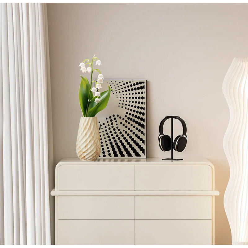 Vase en céramique, vase décoratif moderne Boho Vases, Beige