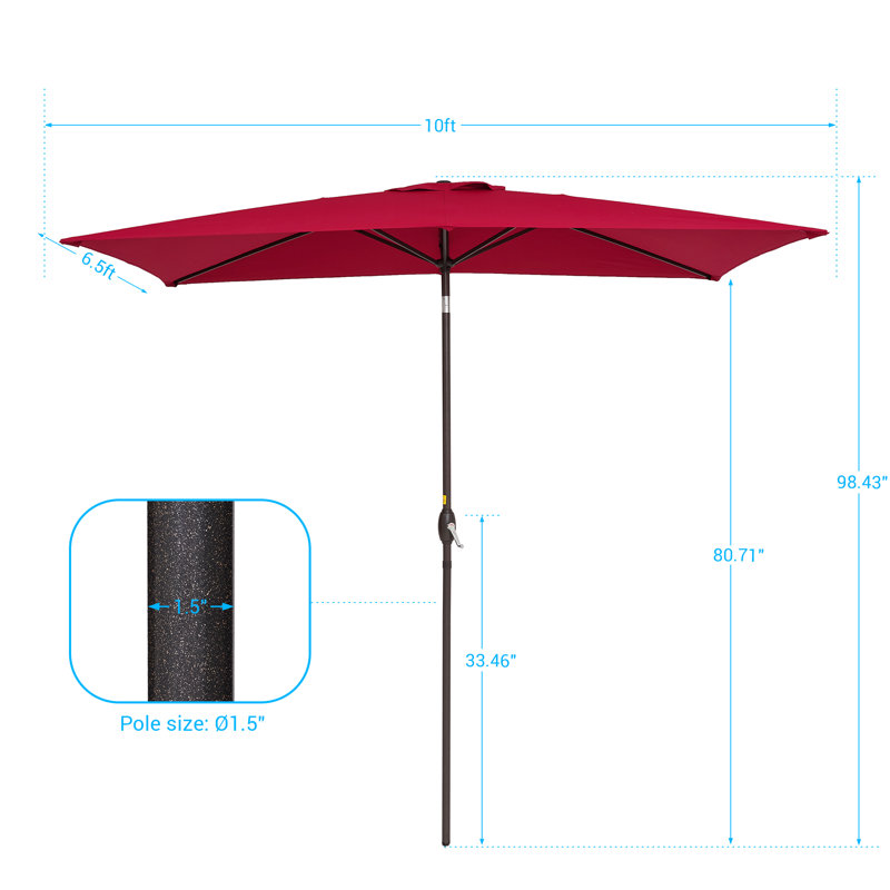 Parasol de 120 po Dorane, Rouge