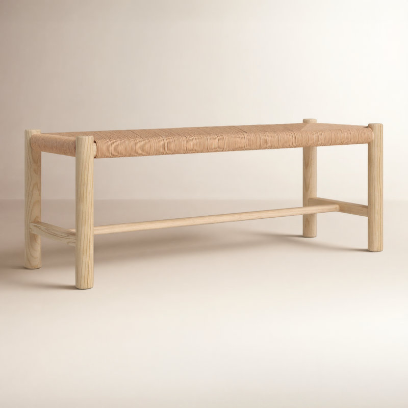 Banc en bois Brighton, Naturel, H 18 po x l 48 po x P 17 po