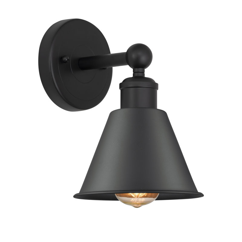 Harlan Steel Armed Sconce, Black / Matte Black