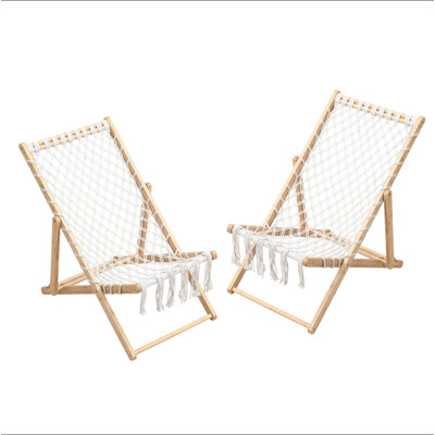Ensemble de 2 chaises tissées avec corde tissée à la main pour le patio, le salon, le jardin et le balcon
