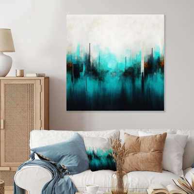 Blue And Black Ripple Abstract Medley II - Other Abstract Metal Wall Art