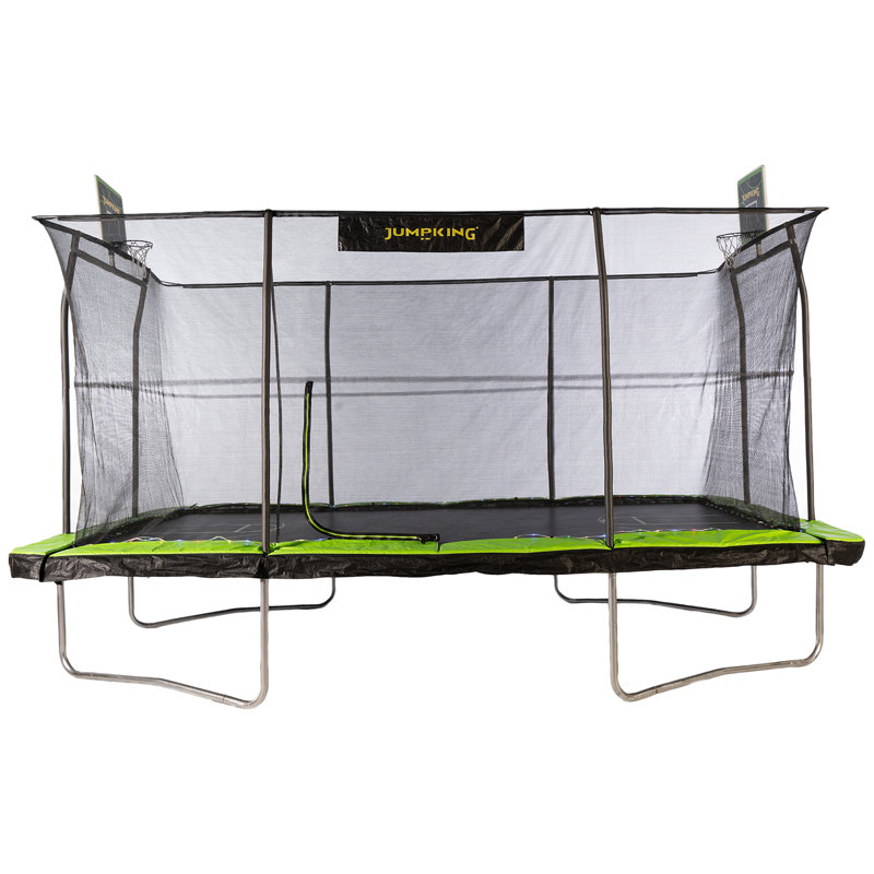 Trampoline JumpKing 10 pi x 15 pi avec 2 paniers de basketball, imprimé de terrain et lumières DEL