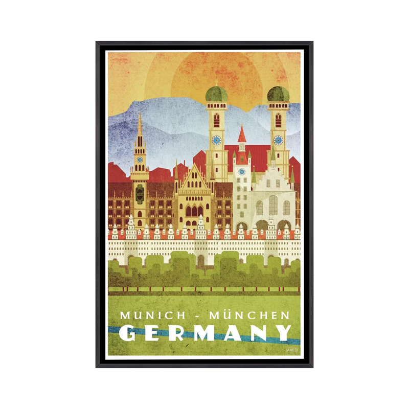 Allemagne-Munich par Missy Ames-impression d’art graphique, Pas de tapis, H 48 po x l 32 po x P 1,5 po