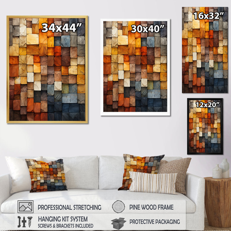 «Hardedge Art Earthy Euphony II», reproduction d'art sur toile, Noir, H 40 po x l 30 po x P 1,5 po