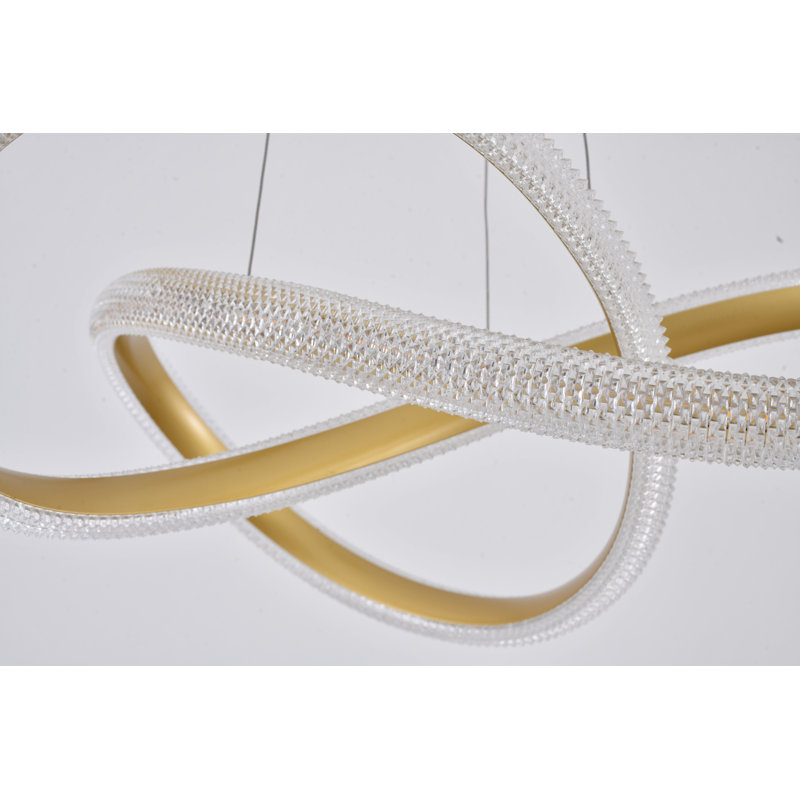 Modern 4 Light LED Gold Chandelier