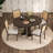 Round Dining Table For 4 With Chairs Set, Extendable Dining Table Set With 16" Removable Middle Leaf 5 Piece Retro Dining Table Set Double Layer Design For Kitchen Dining Room-1145685629
