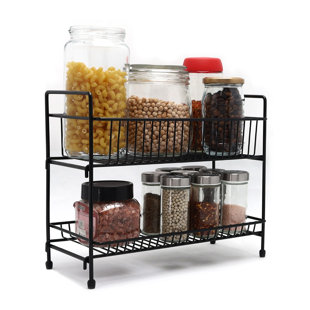 Buckingham Free Standing 2 Tier Spice Rack Multi-Purpose Kitchen Countertop Storage Organiser 30 cm