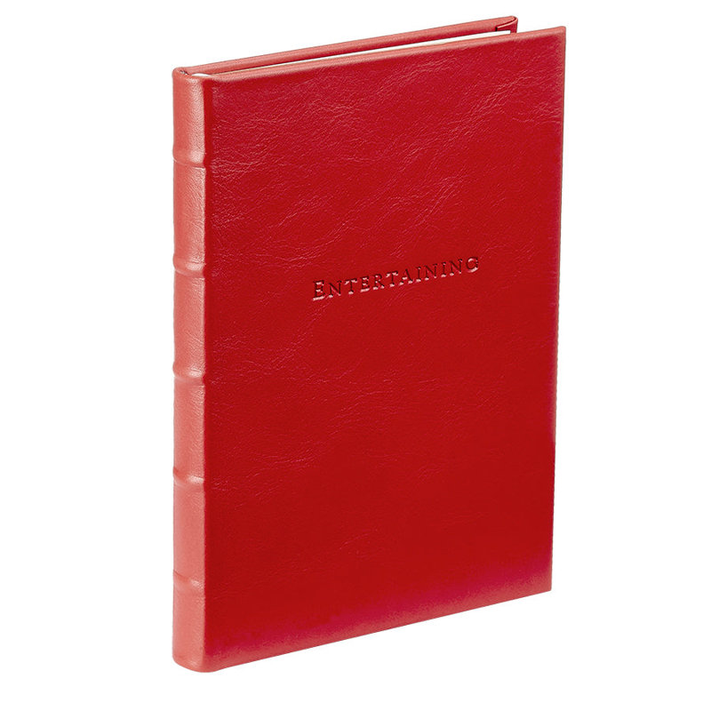 Graphic Image Entertaining Book, Leather, Red