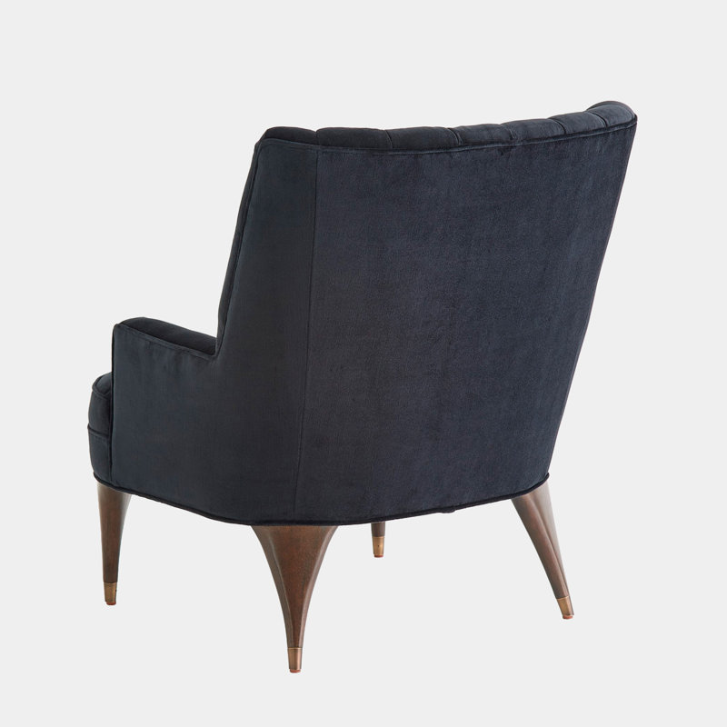 Duncan Tufted Armchair, Black Velvet