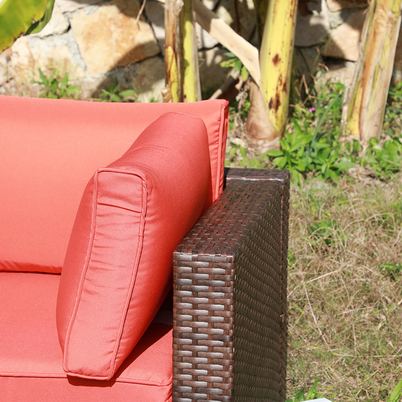 Chaise de patio avec coussins Querida, Orange