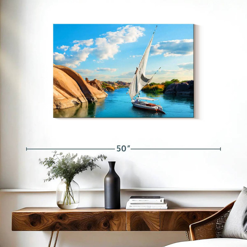 Meil River Nile Boat, H 24 po x l 36 po