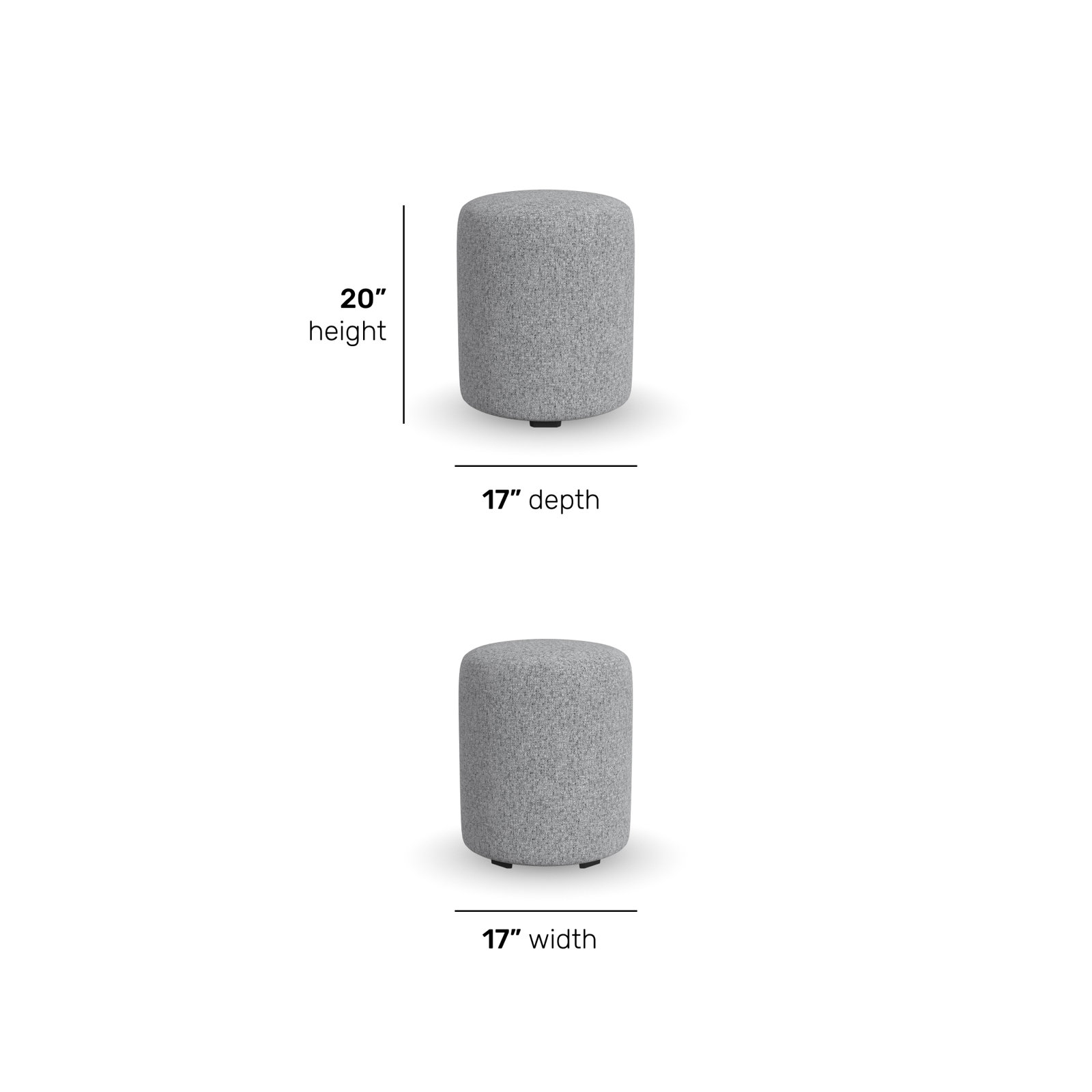 Birchbrook Upholstered Ottoman, Grey Sustain® Tweed