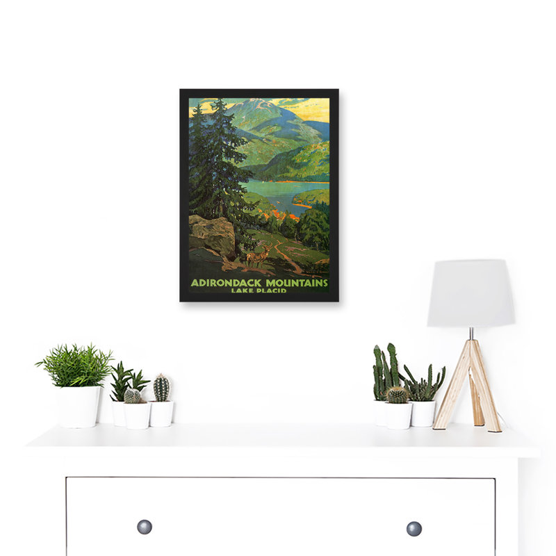 Travel Adirondack Mountains Lake Placid Tree Picture - Single Picture Frame Painting