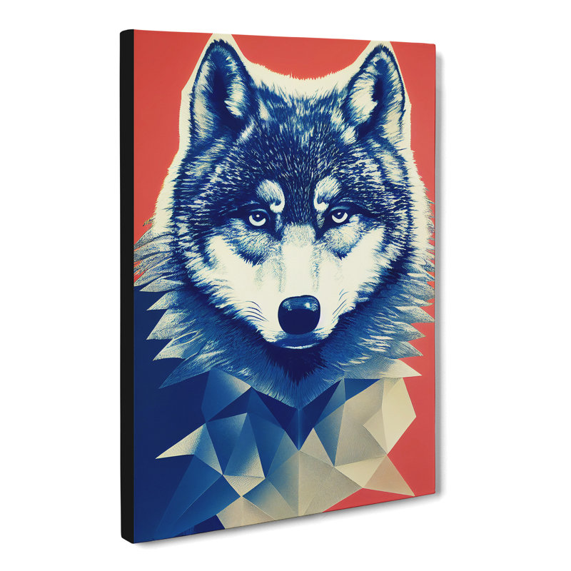 CAN-V0523-2920X Wolf Polygon - Wrapped Canvas Print, 76cm H x 50cm W x 3cm D