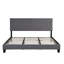 Lit plateforme très grand avec tête de lit en tissu - Aucun sommier requis Gris Assemblage facile 79,43 po Largeur 600 lb Capacité de charge 93,5 lb Paquet de boutons rembourrés à assembler 89,39 Profondeur-286217634