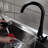 Modern Kitchen Sink Faucet With Pull Out - Black, Brass Material For And Stylish Design Contemporary Black Pull-Down Single Handle Effortless Water Management Look