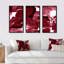 Abstrait bourgogne abstrait sur fond blanc - ensemble d'art moderne sur toile encadrée moderne de 3-776340701-776340698