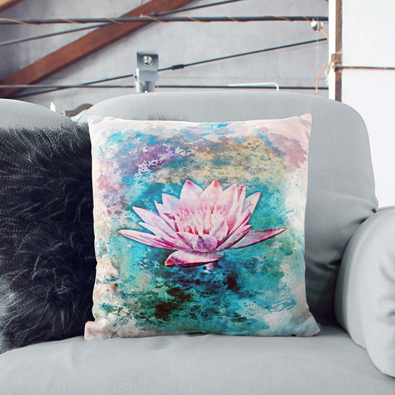 Floral Square Cushion, 55cm H x 55cm W x 20cm D